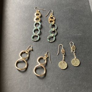 3 pairs of earrings